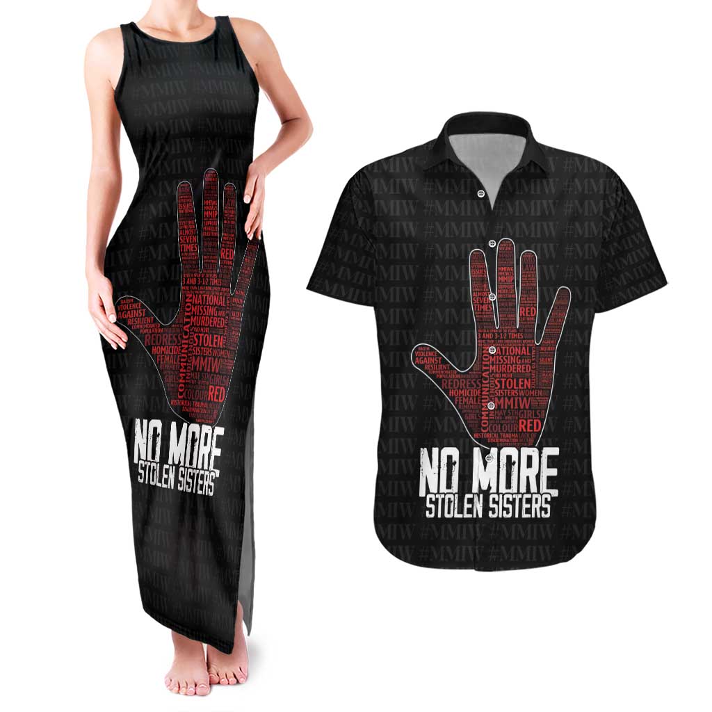 MMIW Awareness Day Couples Matching Tank Maxi Dress and Hawaiian Shirt No More Stolen Sisters