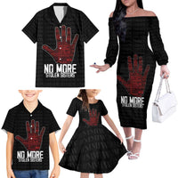 MMIW Awareness Day Family Matching Off The Shoulder Long Sleeve Dress and Hawaiian Shirt No More Stolen Sisters