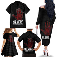 MMIW Awareness Day Family Matching Off The Shoulder Long Sleeve Dress and Hawaiian Shirt No More Stolen Sisters