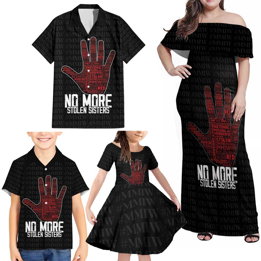 MMIW Awareness Day Family Matching Off Shoulder Maxi Dress and Hawaiian Shirt No More Stolen Sisters