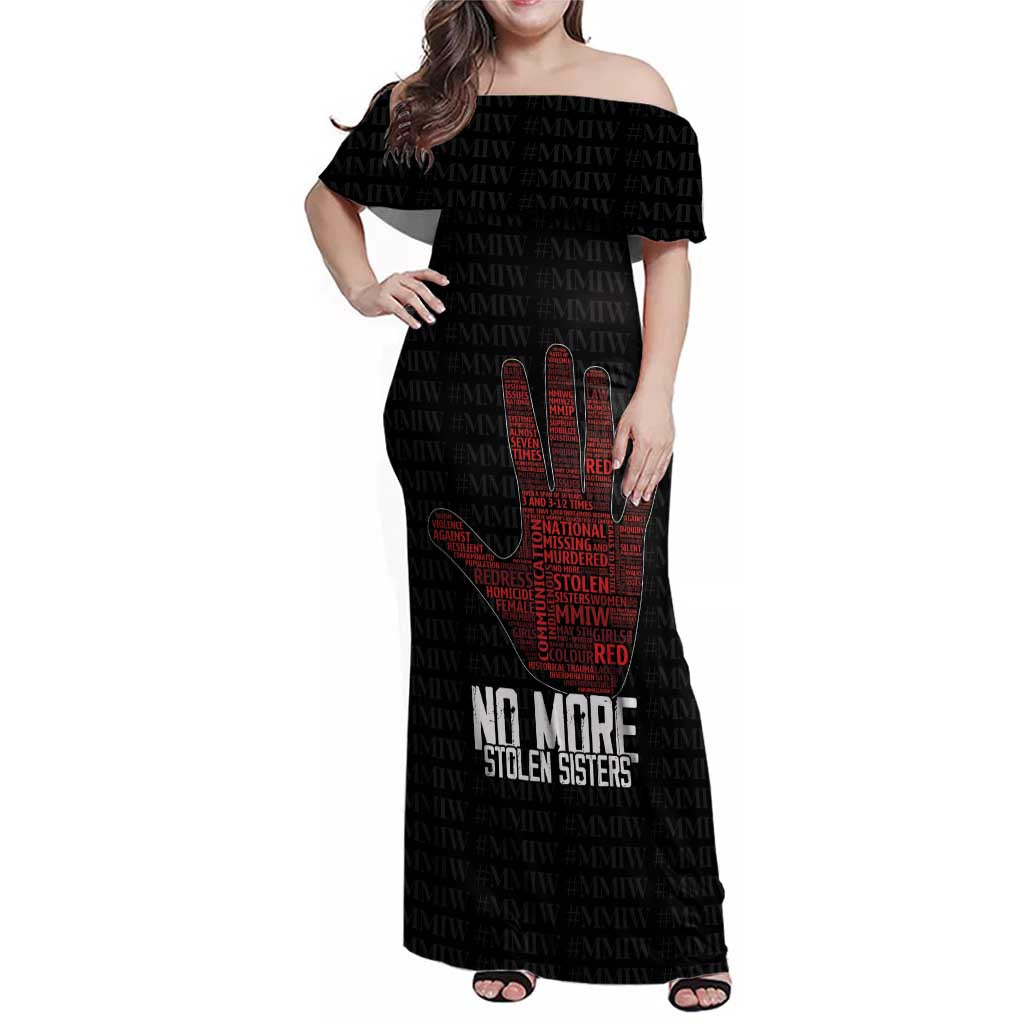 MMIW Awareness Day Family Matching Off Shoulder Maxi Dress and Hawaiian Shirt No More Stolen Sisters