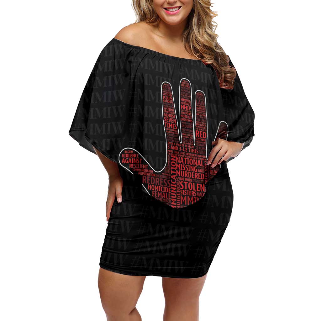 MMIW Awareness Day Family Matching Off Shoulder Short Dress and Hawaiian Shirt No More Stolen Sisters