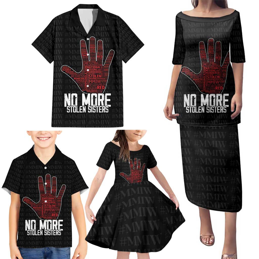 MMIW Awareness Day Family Matching Puletasi and Hawaiian Shirt No More Stolen Sisters