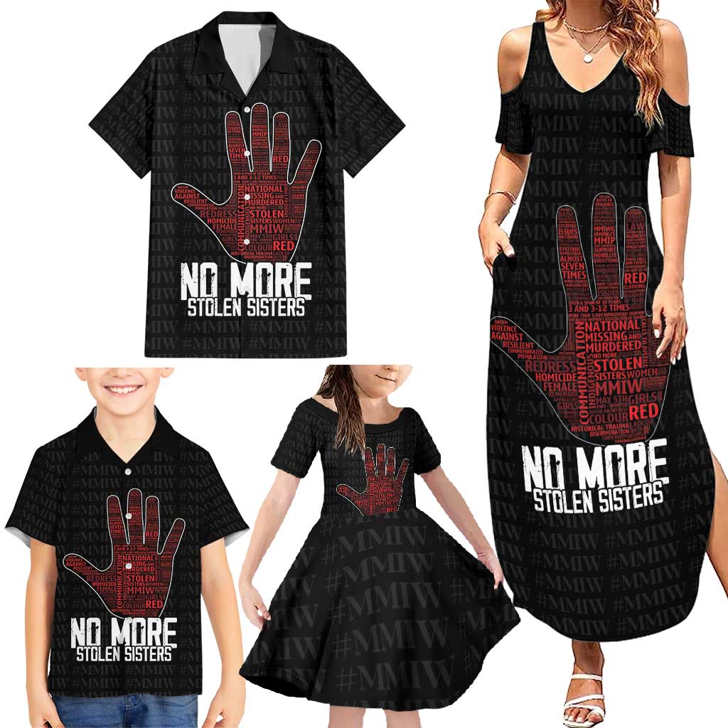 MMIW Awareness Day Family Matching Summer Maxi Dress and Hawaiian Shirt No More Stolen Sisters