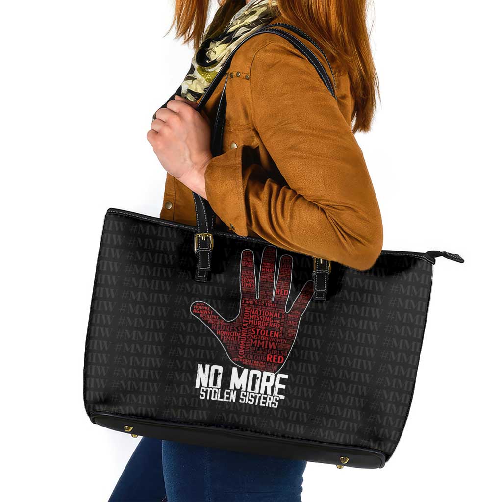 MMIW Awareness Day Leather Tote Bag No More Stolen Sisters