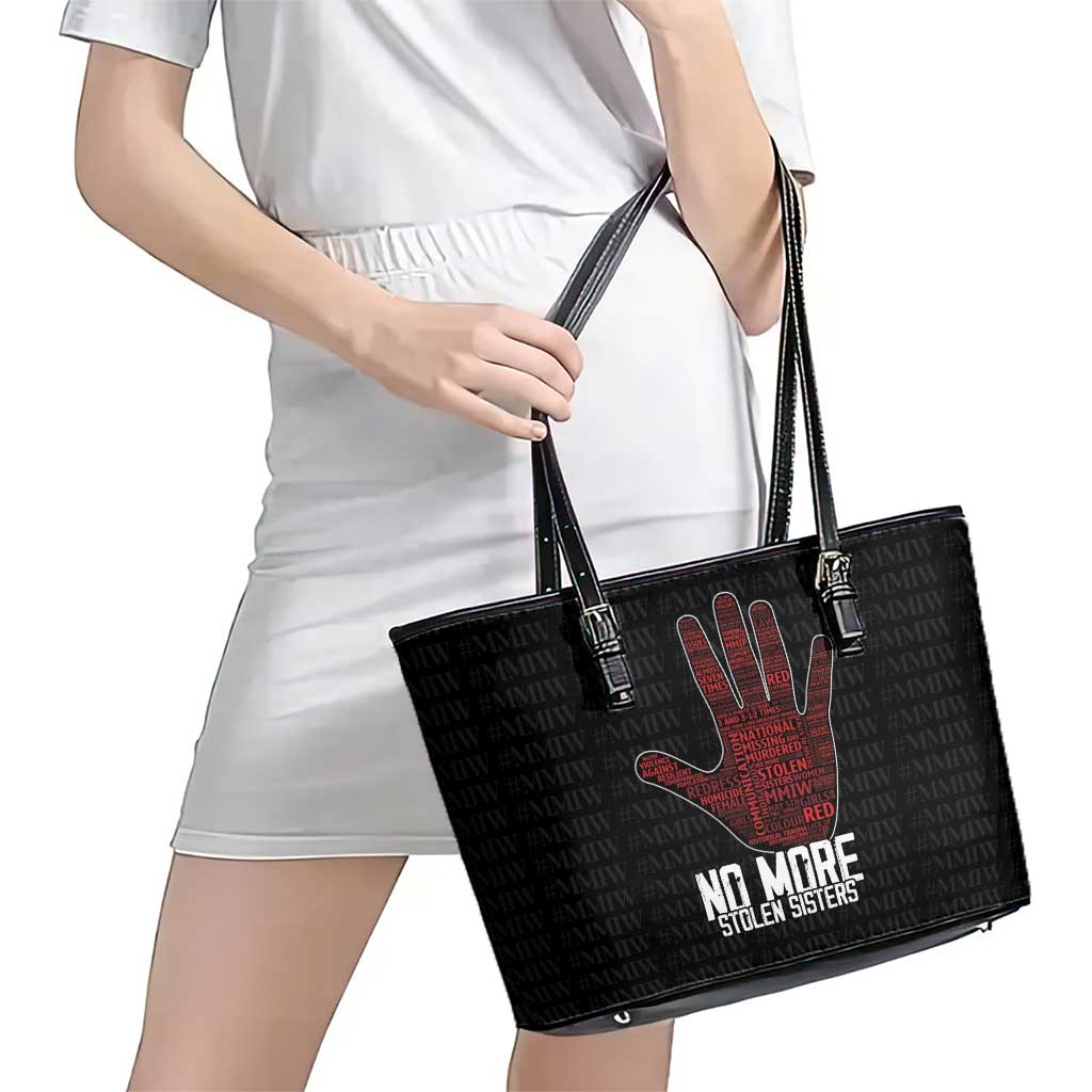 MMIW Awareness Day Leather Tote Bag No More Stolen Sisters