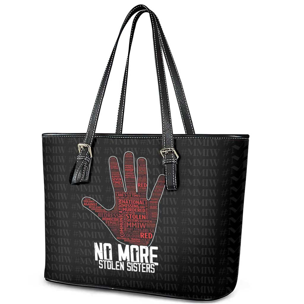 MMIW Awareness Day Leather Tote Bag No More Stolen Sisters