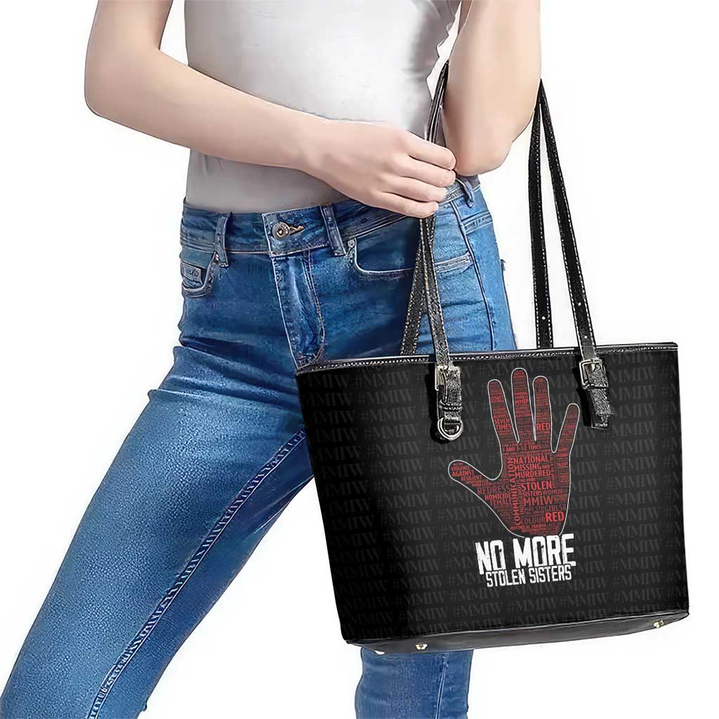MMIW Awareness Day Leather Tote Bag No More Stolen Sisters