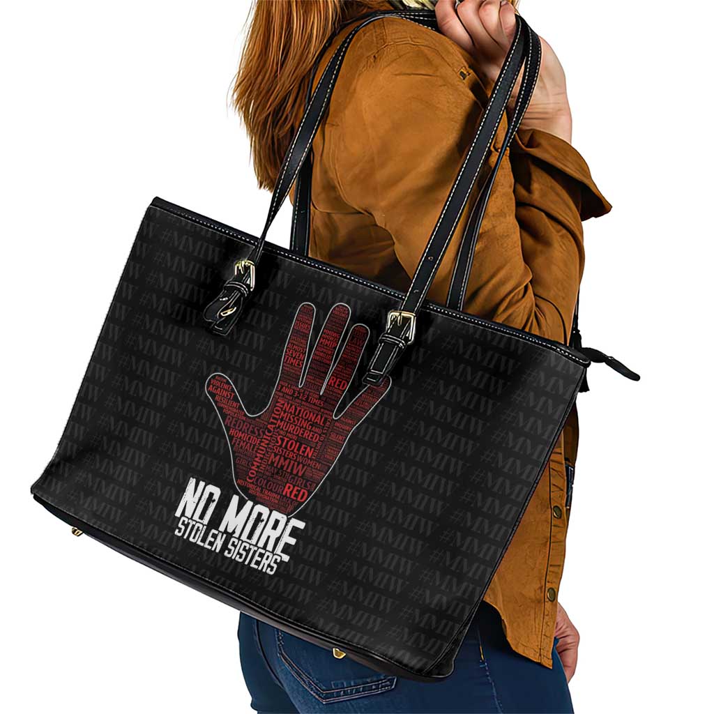 MMIW Awareness Day Leather Tote Bag No More Stolen Sisters