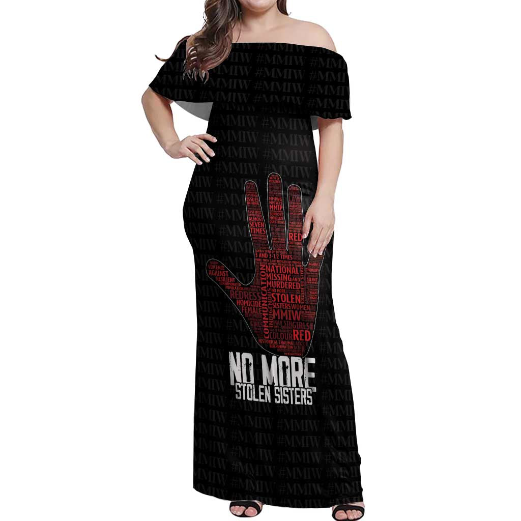 MMIW Awareness Day Off Shoulder Maxi Dress No More Stolen Sisters