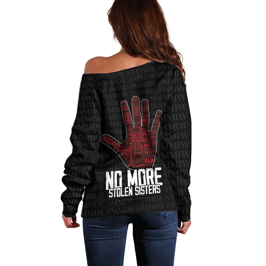 MMIW Awareness Day Off Shoulder Sweater No More Stolen Sisters
