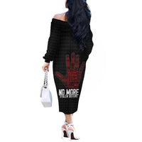 MMIW Awareness Day Off The Shoulder Long Sleeve Dress No More Stolen Sisters