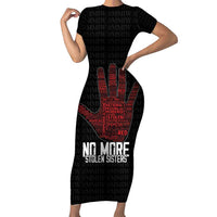 MMIW Awareness Day Short Sleeve Bodycon Dress No More Stolen Sisters