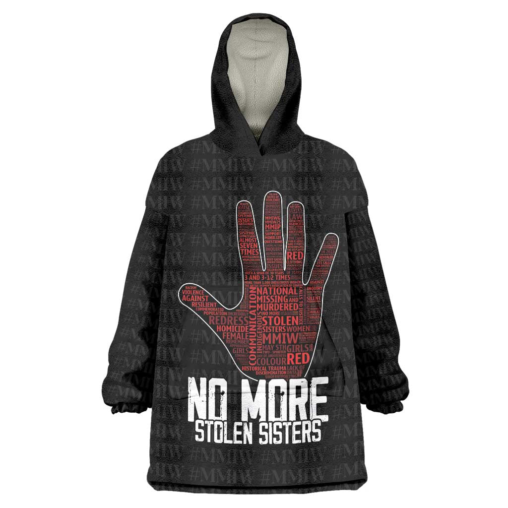 MMIW Awareness Day Wearable Blanket Hoodie No More Stolen Sisters