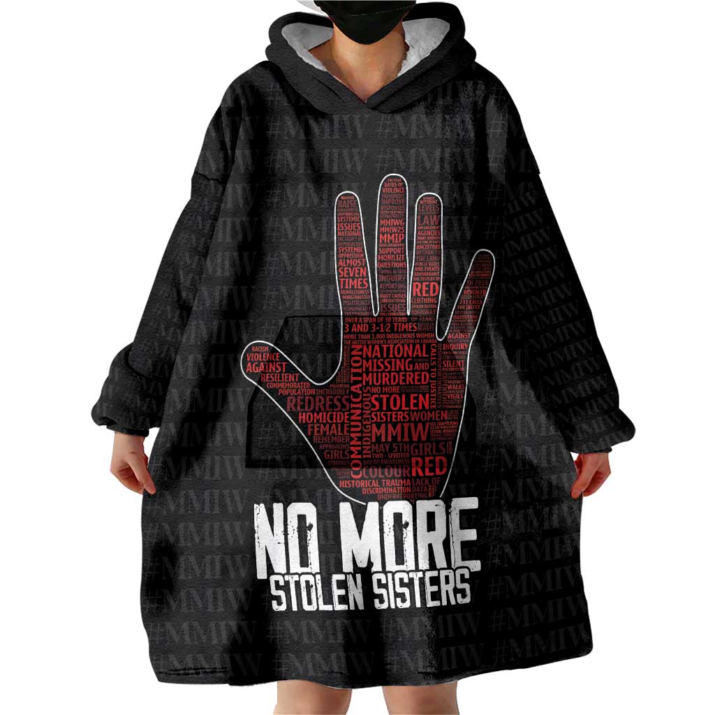 MMIW Awareness Day Wearable Blanket Hoodie No More Stolen Sisters