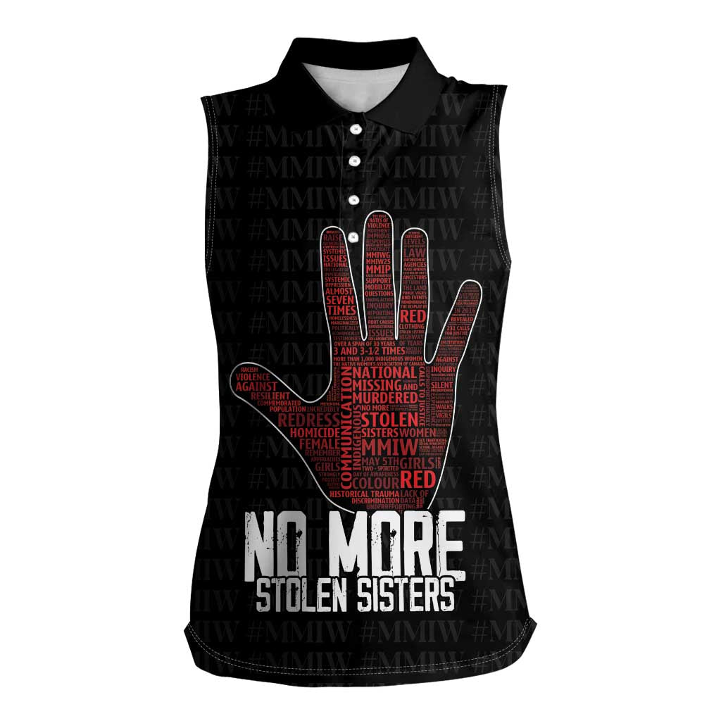 MMIW Awareness Day Women Sleeveless Polo Shirt No More Stolen Sisters