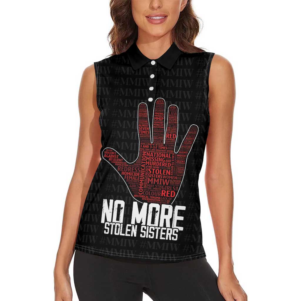 MMIW Awareness Day Women Sleeveless Polo Shirt No More Stolen Sisters
