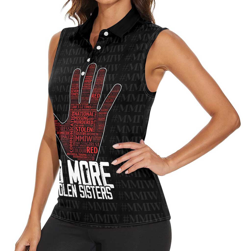 MMIW Awareness Day Women Sleeveless Polo Shirt No More Stolen Sisters