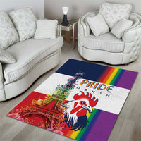 LGBTQ Pride Month Gay Area Rug Eiffel Tower Paris Rainbow Flag
