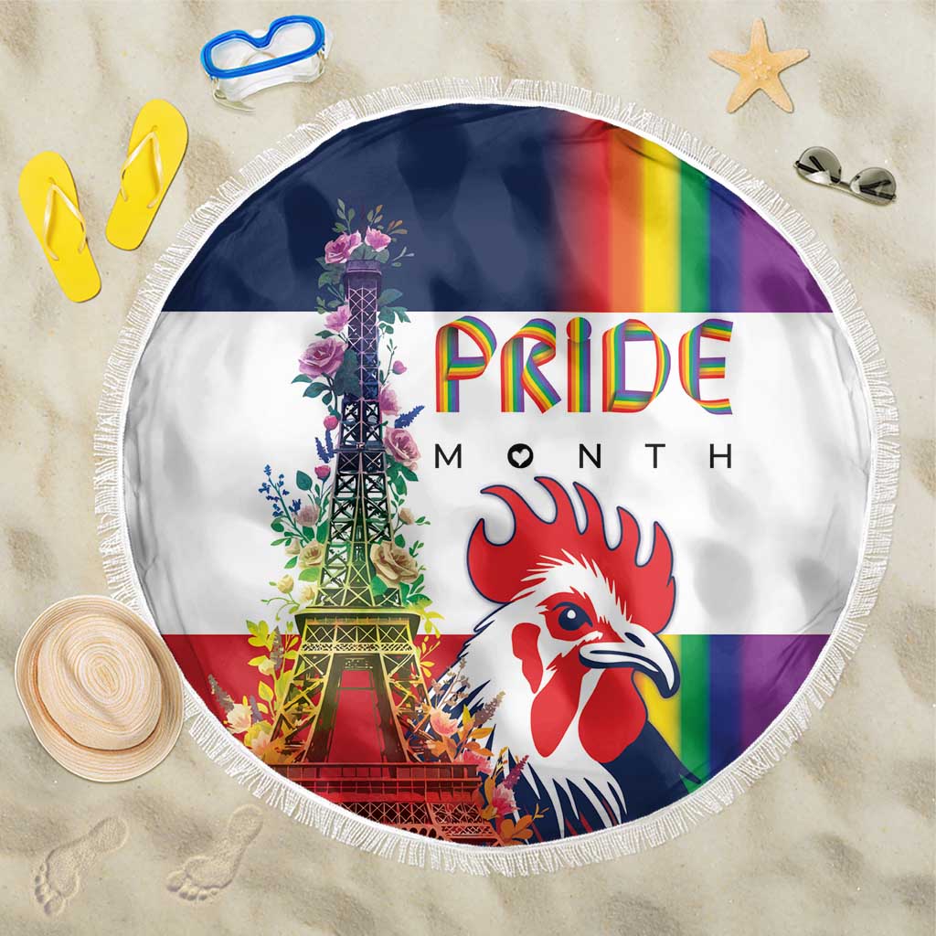 LGBTQ Pride Month Gay Beach Blanket Eiffel Tower Paris Rainbow Flag
