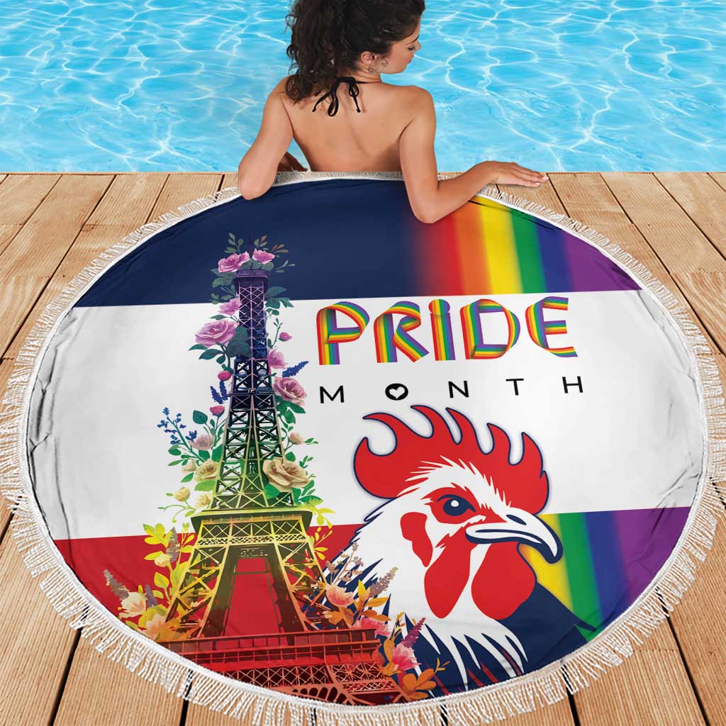 LGBTQ Pride Month Gay Beach Blanket Eiffel Tower Paris Rainbow Flag