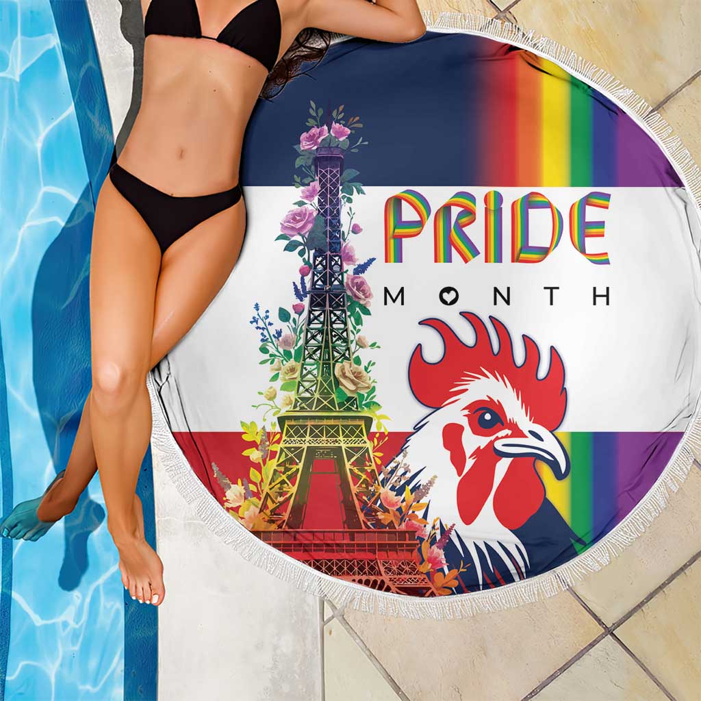 LGBTQ Pride Month Gay Beach Blanket Eiffel Tower Paris Rainbow Flag