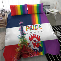 LGBTQ Pride Month Gay Bedding Set Eiffel Tower Paris Rainbow Flag