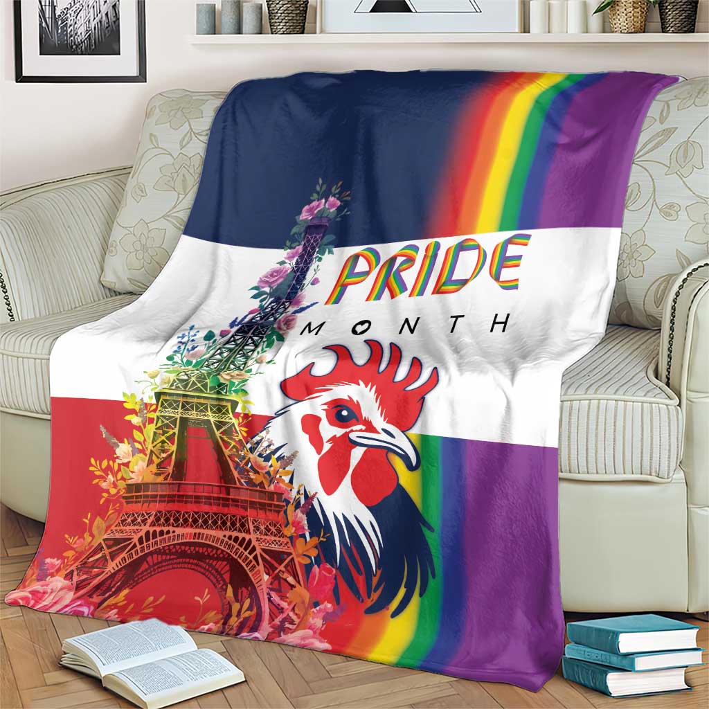 LGBTQ Pride Month Gay Blanket Eiffel Tower Paris Rainbow Flag