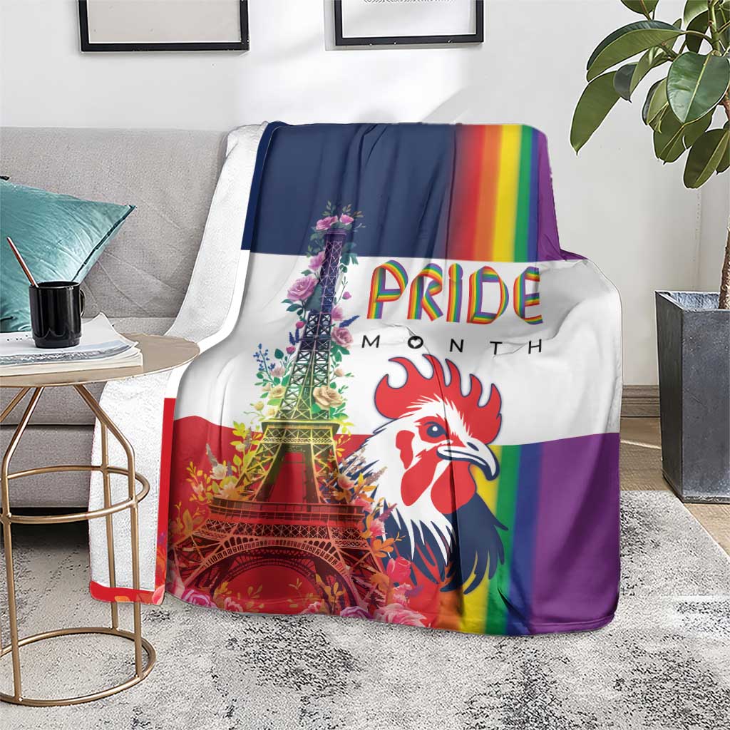 LGBTQ Pride Month Gay Blanket Eiffel Tower Paris Rainbow Flag