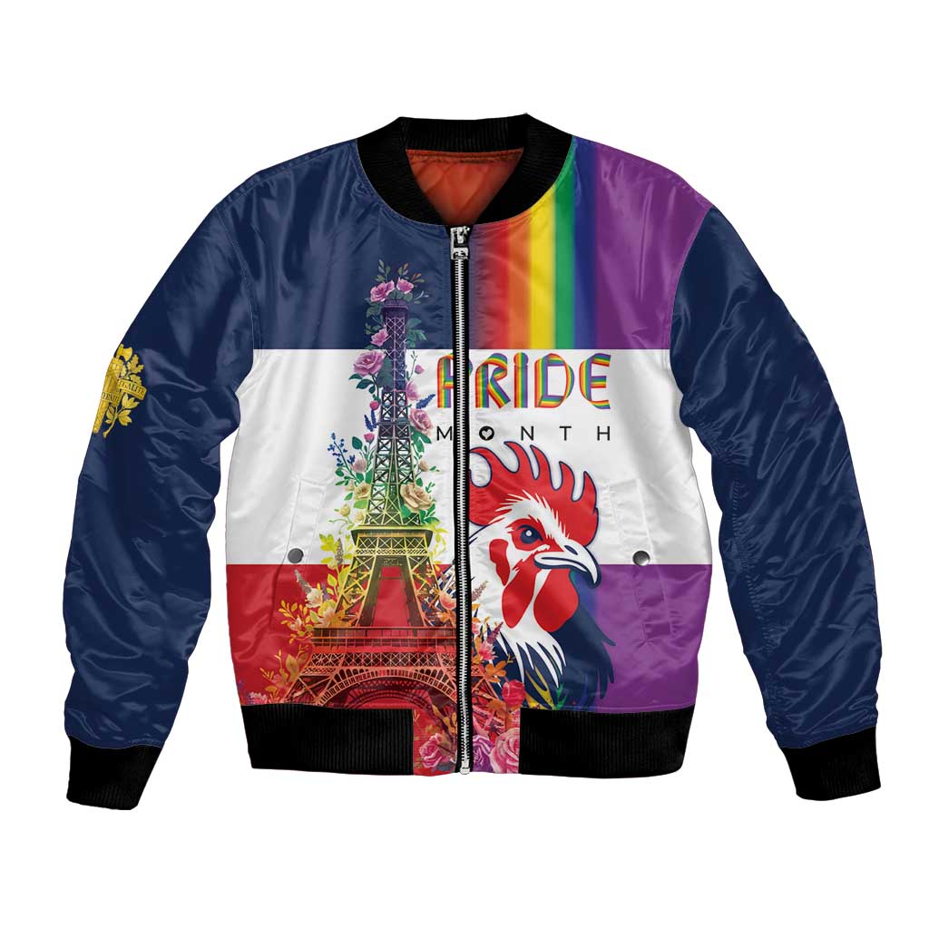 LGBTQ Pride Month Gay Bomber Jacket Eiffel Tower Paris Rainbow Flag