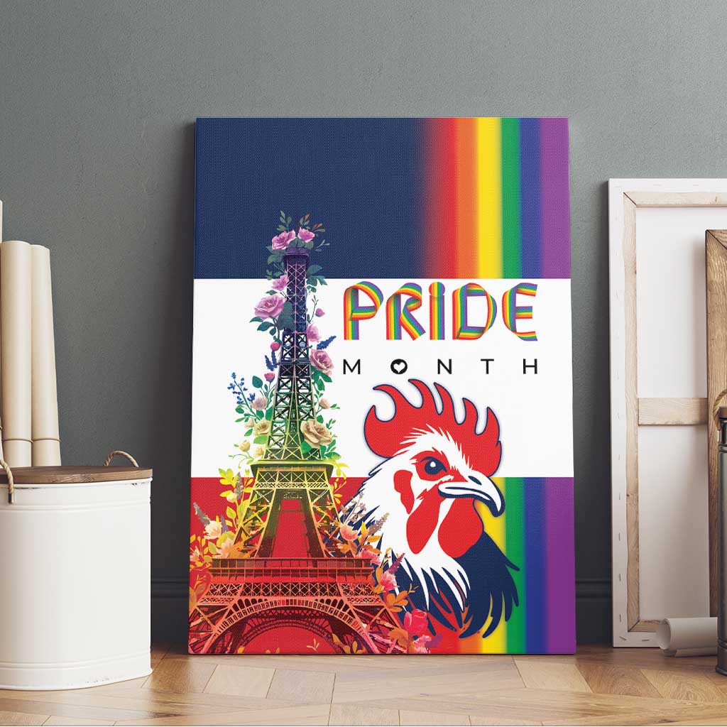LGBTQ Pride Month Gay Canvas Wall Art Eiffel Tower Paris Rainbow Flag