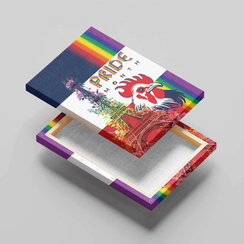 LGBTQ Pride Month Gay Canvas Wall Art Eiffel Tower Paris Rainbow Flag