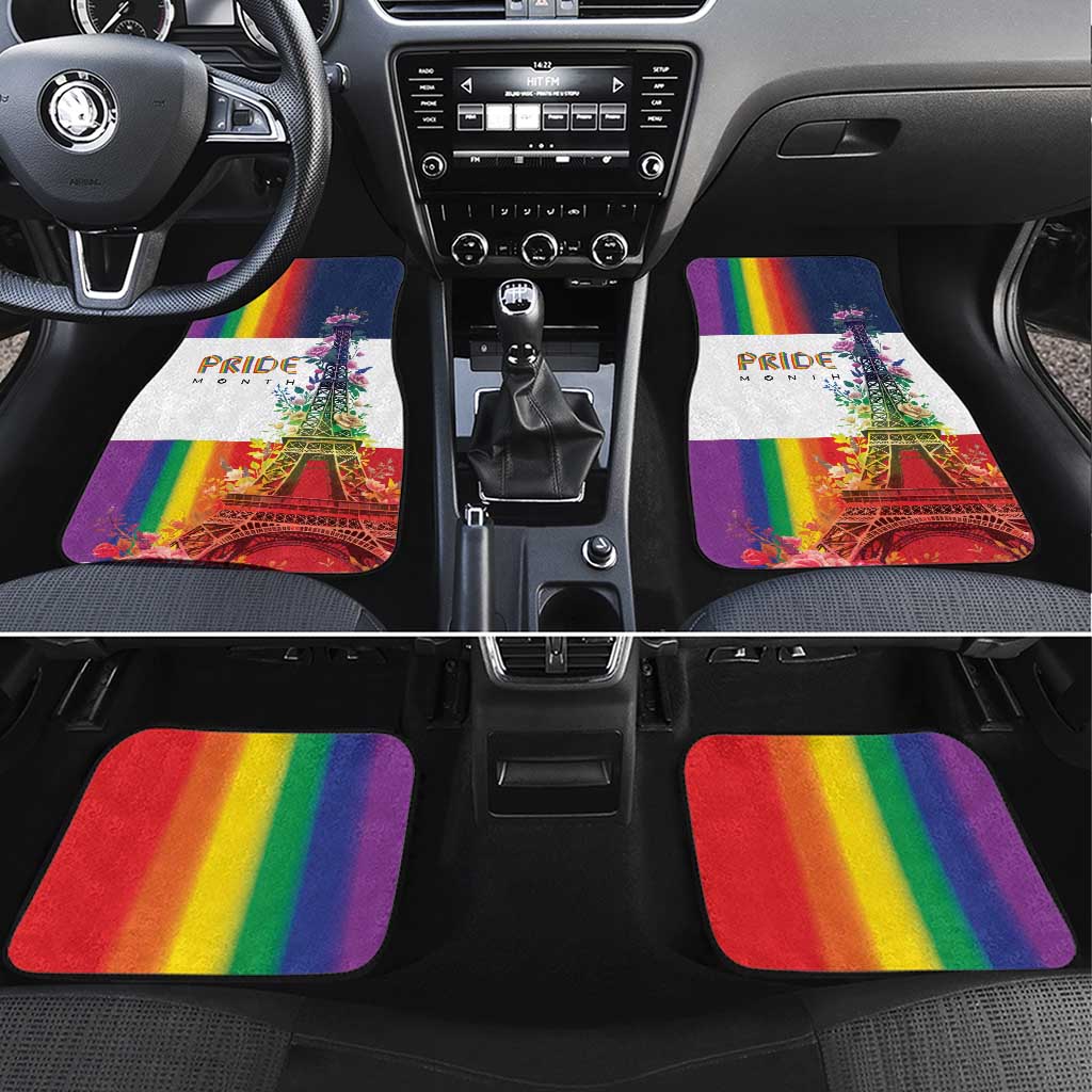 LGBTQ Pride Month Gay Car Mats Eiffel Tower Paris Rainbow Flag