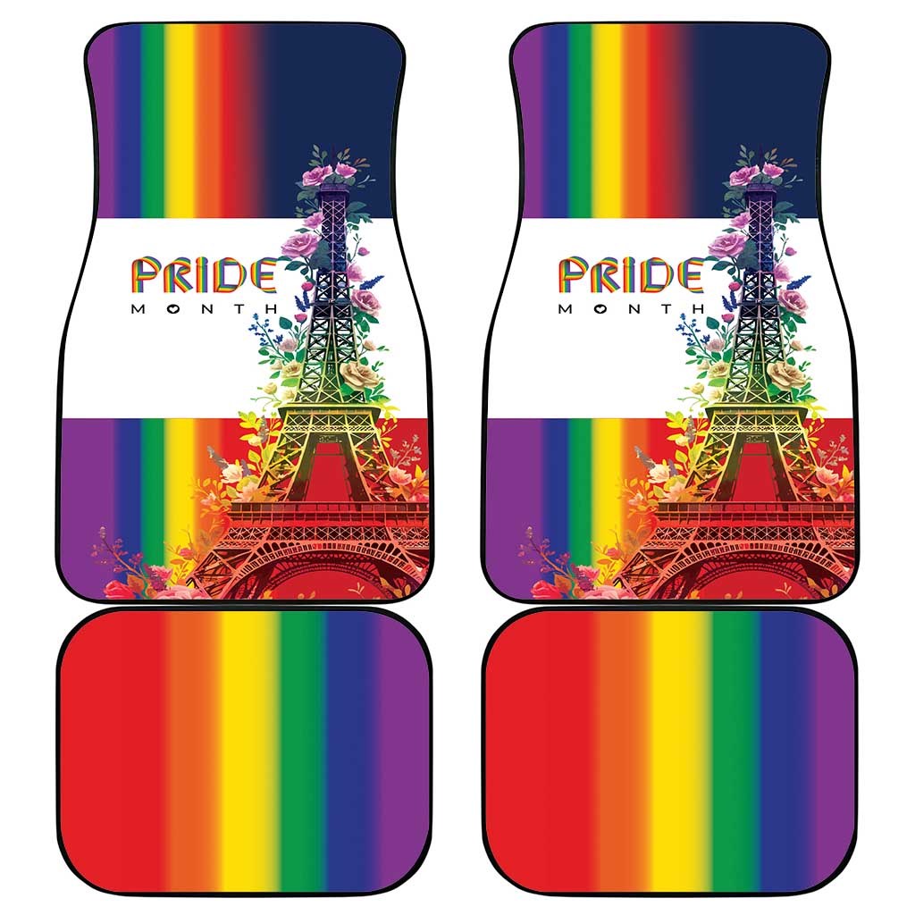 LGBTQ Pride Month Gay Car Mats Eiffel Tower Paris Rainbow Flag