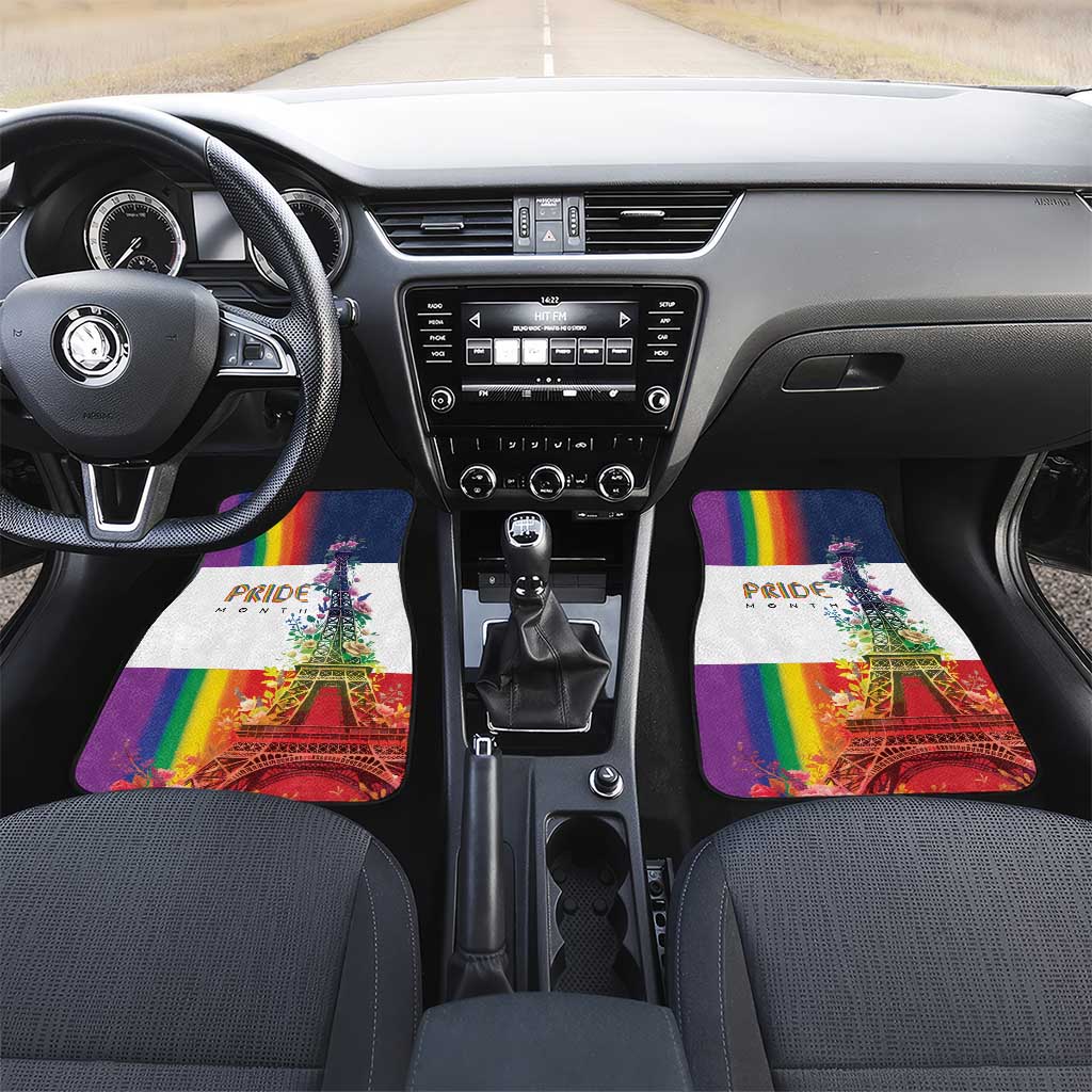 LGBTQ Pride Month Gay Car Mats Eiffel Tower Paris Rainbow Flag