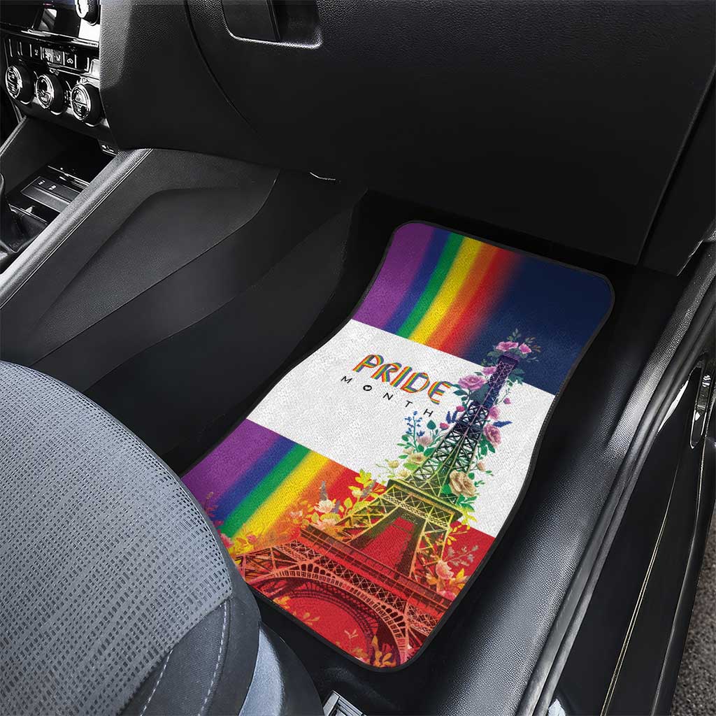 LGBTQ Pride Month Gay Car Mats Eiffel Tower Paris Rainbow Flag