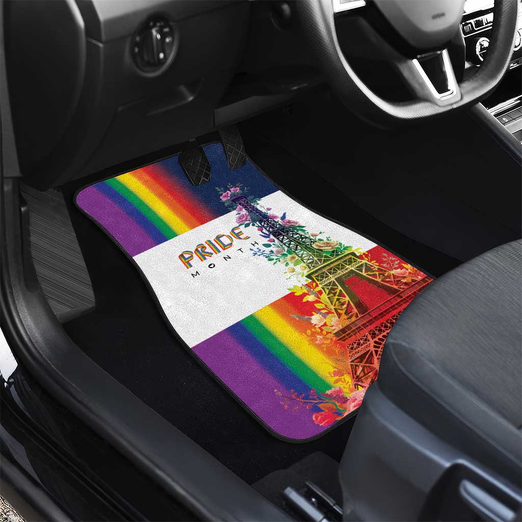LGBTQ Pride Month Gay Car Mats Eiffel Tower Paris Rainbow Flag