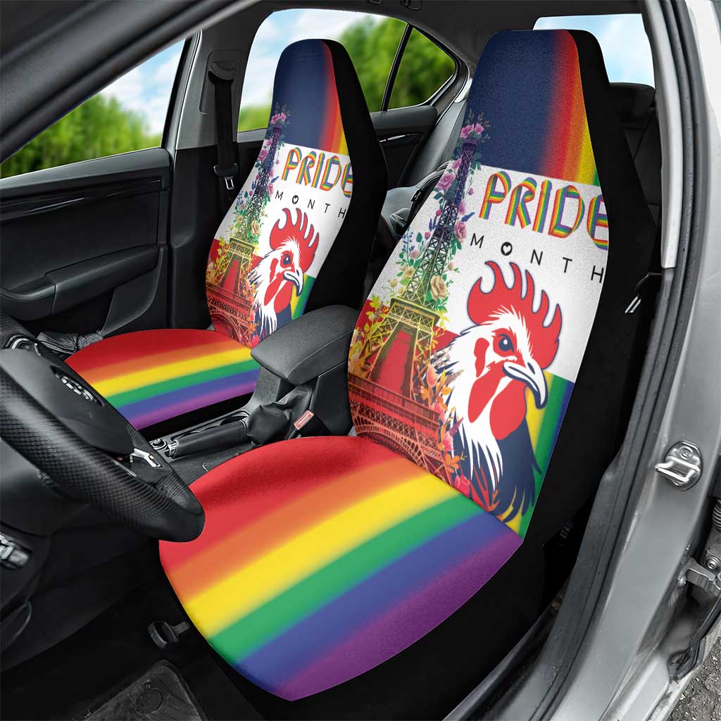 LGBTQ Pride Month Gay Car Seat Cover Eiffel Tower Paris Rainbow Flag