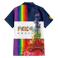 LGBTQ Pride Month Gay Family Matching Long Sleeve Bodycon Dress and Hawaiian Shirt Eiffel Tower Paris Rainbow Flag