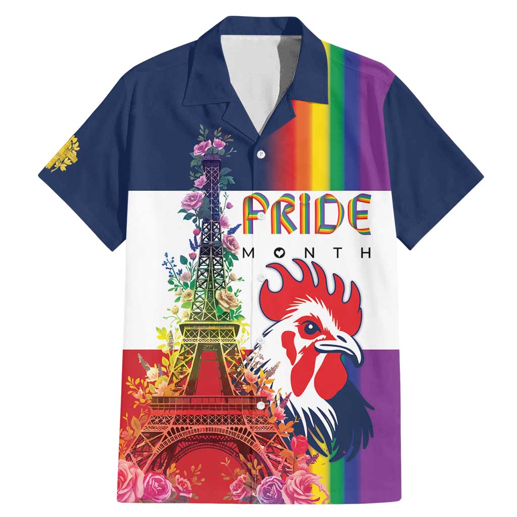 LGBTQ Pride Month Gay Family Matching Mermaid Dress and Hawaiian Shirt Eiffel Tower Paris Rainbow Flag