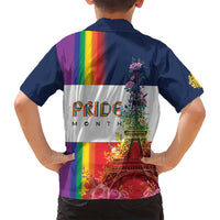 LGBTQ Pride Month Gay Family Matching Tank Maxi Dress and Hawaiian Shirt Eiffel Tower Paris Rainbow Flag
