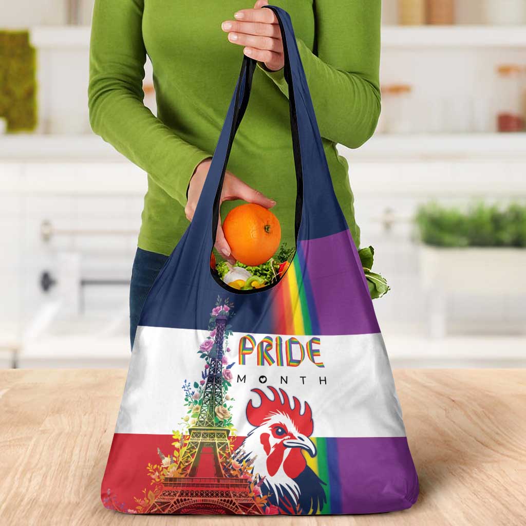 LGBTQ Pride Month Gay Grocery Bag Eiffel Tower Paris Rainbow Flag