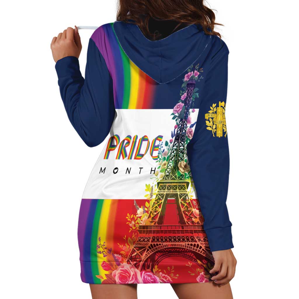 LGBTQ Pride Month Gay Hoodie Dress Eiffel Tower Paris Rainbow Flag