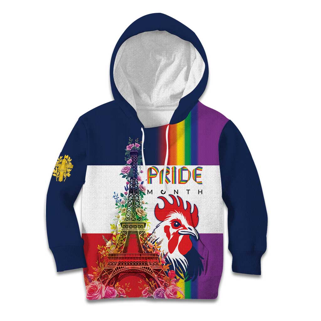 LGBTQ Pride Month Gay Kid Hoodie Eiffel Tower Paris Rainbow Flag