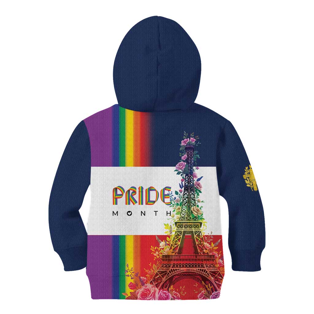 LGBTQ Pride Month Gay Kid Hoodie Eiffel Tower Paris Rainbow Flag