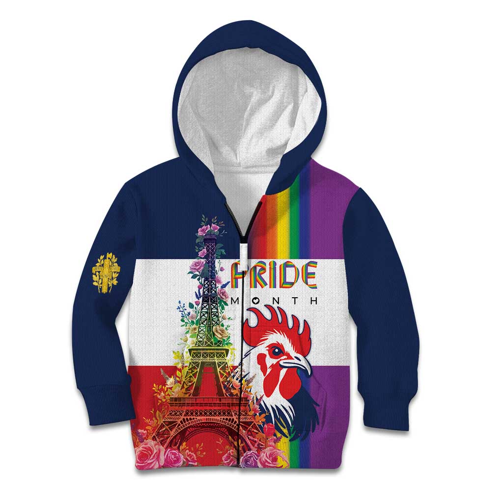 LGBTQ Pride Month Gay Kid Hoodie Eiffel Tower Paris Rainbow Flag