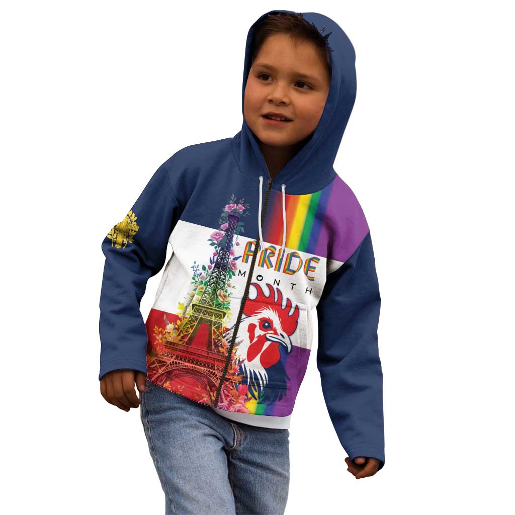 LGBTQ Pride Month Gay Kid Hoodie Eiffel Tower Paris Rainbow Flag