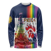 LGBTQ Pride Month Gay Long Sleeve Shirt Eiffel Tower Paris Rainbow Flag