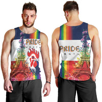 LGBTQ Pride Month Gay Men Tank Top Eiffel Tower Paris Rainbow Flag
