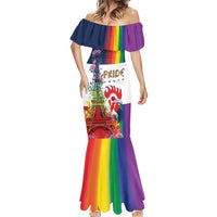 LGBTQ Pride Month Gay Mermaid Dress Eiffel Tower Paris Rainbow Flag
